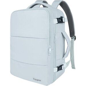 Travel Blue Backpack for Women Carry On Laptop Bag USB Port Shoe Pouch TSA